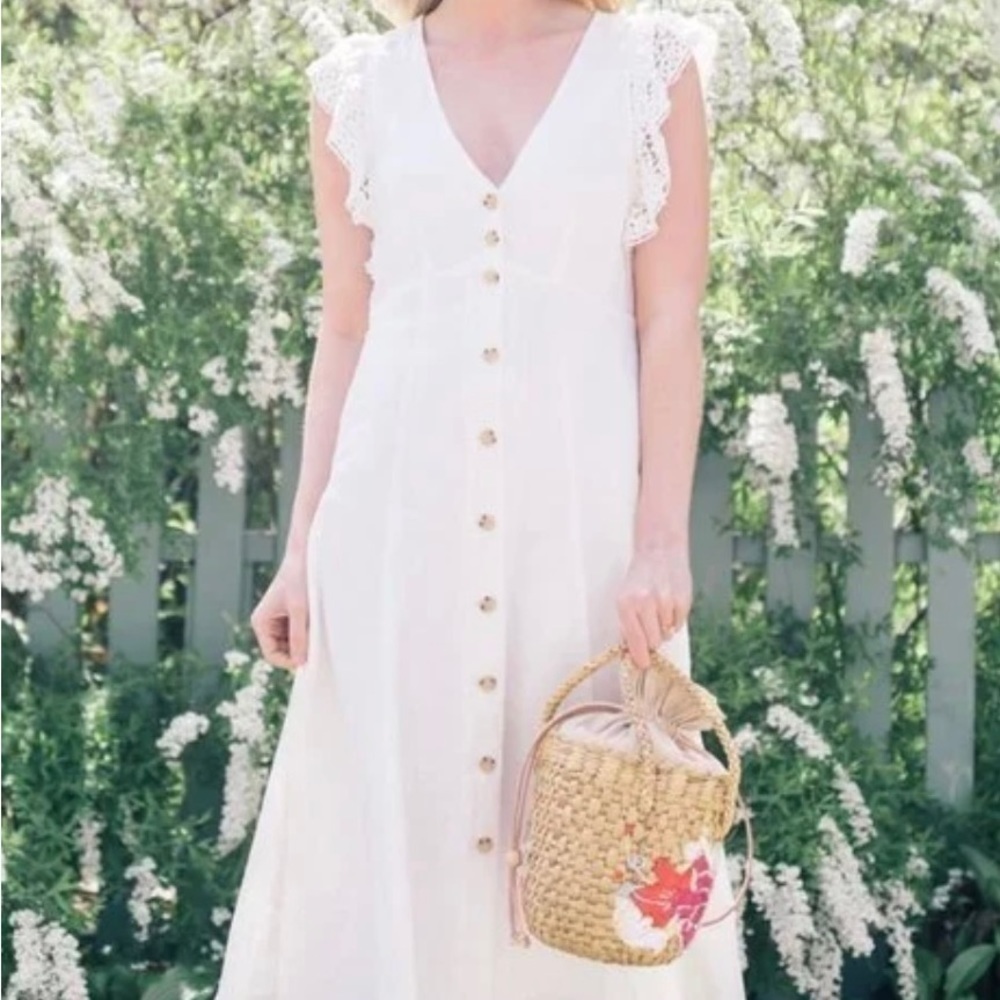 HIGHLINE Collective
White Linen Dress size xs white prairie